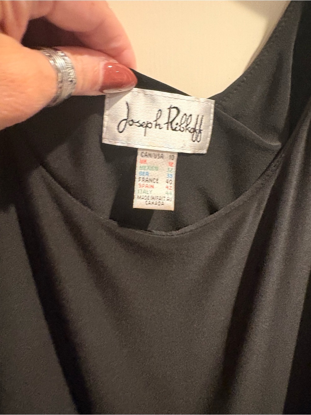 Joseph Ribkoff Black Sleeveless Scoop Neck Tank